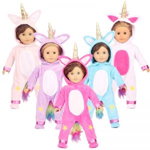 18 inch doll clothes doll unicorn pajamas CL-0233插图1