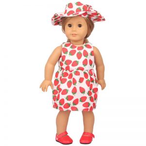 18 inch doll clothes doll red and white strawberry dress CL-0236插图4