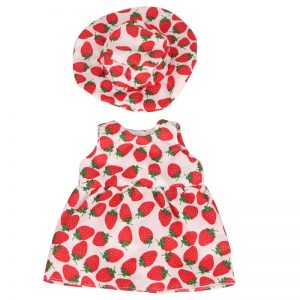 18 inch doll clothes doll red and white strawberry dress CL-0236插图1