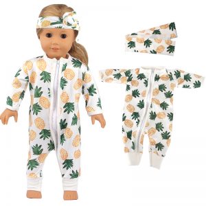 18 inch doll clothes This 18-inch pineapple print doll clothes is made of high-quality fabric, soft and comfortable, suitable for most 18-inch dolls. The clothes are printed with cute pineapple patterns, bright colors, and unique design whether it’s for daily wear or party dressing, it can make your doll more charming. Get one for your doll now! CL-0275插图