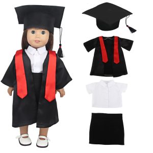 18 inch doll clothes here is a graduation season outfit suitable for 18-inch dolls, including a beautiful graduation gown and cap, allowing your doll to shine at the graduation ceremony. This outfit is exquisitely designed and finely crafted, suitable for various 18-inch dolls to wear. Let your doll also feel the joy and honor of graduation! CL-0276插图