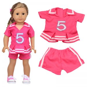 18 inch doll clothes number 5 rose cheerleading costume competition refueling clothes enthusiastic cheerleading CL-0254插图