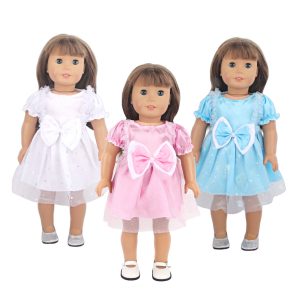 18 inch doll clothes 18-inch doll with big butterfly bow and mesh dress CL-0289插图
