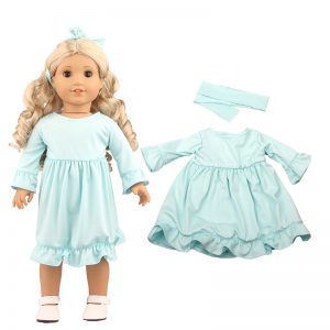18 inch doll clothes This 18-inch doll solid color sleepwear set includes a nightgown and a headband. The nightgown features a solid color design, suitable for dolls of various styles. The headband can be worn with the nightgown to increase the doll’s cuteness. This set will keep your doll warm and comfortable while sleeping, and can also be used as a stylish accessory for daily wear. Suitable for 18-inch dolls CL-0273插图6
