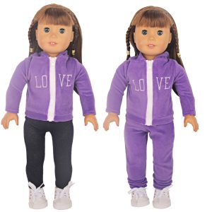 18 inch doll clothes Stylish trend! Doll purple sports suit, make your doll the focus of the street! CL-0285插图