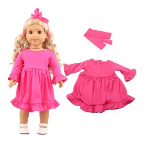 18 inch doll clothes This 18-inch doll solid color sleepwear set includes a nightgown and a headband. The nightgown features a solid color design, suitable for dolls of various styles. The headband can be worn with the nightgown to increase the doll’s cuteness. This set will keep your doll warm and comfortable while sleeping, and can also be used as a stylish accessory for daily wear. Suitable for 18-inch dolls CL-0273插图