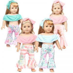 18 inch doll clothes one-shoulder hair band suit bell-bottoms CL-0246插图