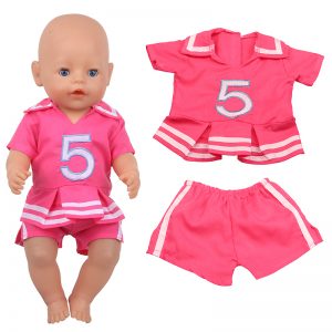 18 inch doll clothes number 5 rose cheerleading costume competition refueling clothes enthusiastic cheerleading CL-0254插图1