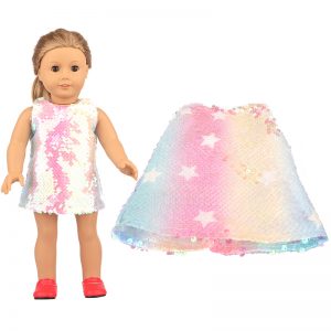18 inch doll clothes dream colorful star sequined dress wonderful dress CL-0257插图2