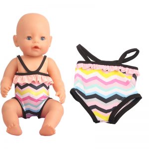 18 inch doll clothes striped swimsuit, wave-like summer vacation swimsuit CL-0258插图1