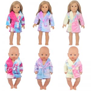 18 inch doll clothes 18-inch doll tie-dye colorful robe: stylish and comfortable sleepwear choice CL-0280插图