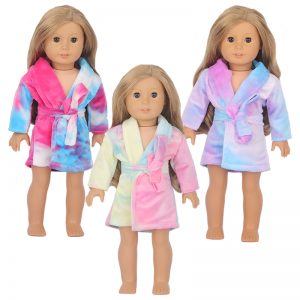18 inch doll clothes 18-inch doll tie-dye colorful robe: stylish and comfortable sleepwear choice CL-0280插图1