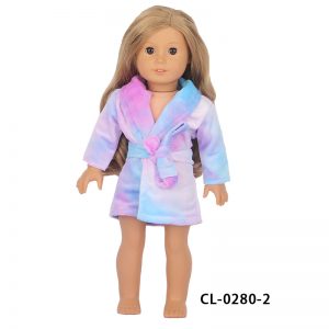 18 inch doll clothes 18-inch doll tie-dye colorful robe: stylish and comfortable sleepwear choice CL-0280插图3