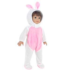18 inch doll clothes This 18-inch doll rabbit pajama set is designed specifically for dolls, including a cute rabbit pattern pajama and a matching sleeping hat. This set is suitable for 18-inch dolls, keeping your doll warm and comfortable while sleeping. The rabbit pattern design is adorable, making the doll look even cuter. This set is a must-have pajama for dolls, ensuring that your doll looks stylish and cute even while sleeping.CL-0277插图4