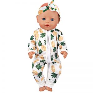 18 inch doll clothes This 18-inch pineapple print doll clothes is made of high-quality fabric, soft and comfortable, suitable for most 18-inch dolls. The clothes are printed with cute pineapple patterns, bright colors, and unique design whether it’s for daily wear or party dressing, it can make your doll more charming. Get one for your doll now! CL-0275插图2