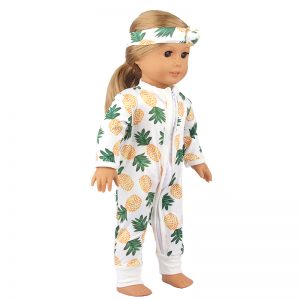 18 inch doll clothes This 18-inch pineapple print doll clothes is made of high-quality fabric, soft and comfortable, suitable for most 18-inch dolls. The clothes are printed with cute pineapple patterns, bright colors, and unique design whether it’s for daily wear or party dressing, it can make your doll more charming. Get one for your doll now! CL-0275插图4