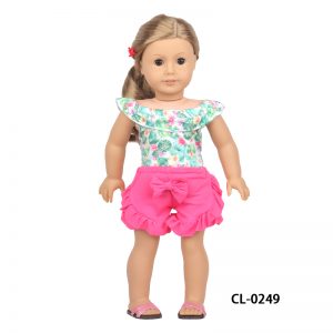 18 inch doll clothes stubborn and beautiful cactus printing upper garment butterfly Rose Hot Shorts Lace Design CL-0249插图6