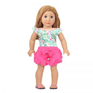 18 inch doll clothes stubborn and beautiful cactus printing upper garment butterfly Rose Hot Shorts Lace Design CL-0249插图3