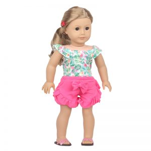 18 inch doll clothes stubborn and beautiful cactus printing upper garment butterfly Rose Hot Shorts Lace Design CL-0249插图7