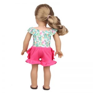 18 inch doll clothes stubborn and beautiful cactus printing upper garment butterfly Rose Hot Shorts Lace Design CL-0249插图8