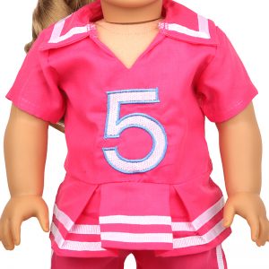 18 inch doll clothes number 5 rose cheerleading costume competition refueling clothes enthusiastic cheerleading CL-0254插图4