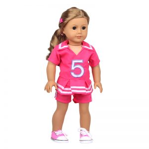 18 inch doll clothes number 5 rose cheerleading costume competition refueling clothes enthusiastic cheerleading CL-0254插图7