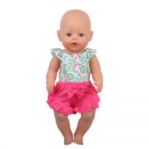 18 inch doll clothes stubborn and beautiful cactus printing upper garment butterfly Rose Hot Shorts Lace Design CL-0249插图2