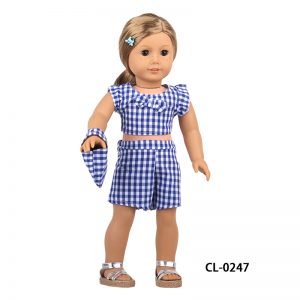18 inch doll clothes camping style picnic party clothes plaid design CL-0247插图6