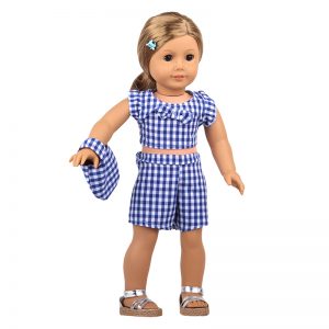 18 inch doll clothes camping style picnic party clothes plaid design CL-0247插图7