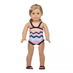18 inch doll clothes striped swimsuit, wave-like summer vacation swimsuit CL-0258插图2