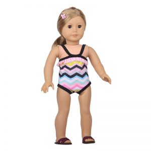 18 inch doll clothes striped swimsuit, wave-like summer vacation swimsuit CL-0258插图6