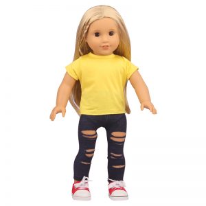 18 inch doll clothes Fashionable and versatile! 18-inch doll solid color T-shirt, comfortable and close-fitting, simple and stylish, creating a must-have item for fashion trends!CL-0271插图2