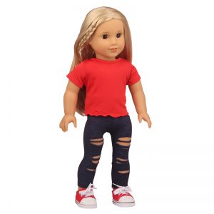18 inch doll clothes Fashionable and versatile! 18-inch doll solid color T-shirt, comfortable and close-fitting, simple and stylish, creating a must-have item for fashion trends!CL-0271插图3