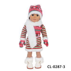 18 inch doll clothes christmas elf doll dress  merry christmas doll dress CL-0287插图2