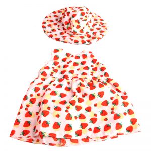 18 inch doll clothes strawberry dress summer doll posing items with hats CL-0255插图2