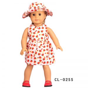 18 inch doll clothes strawberry dress summer doll posing items with hats CL-0255插图3