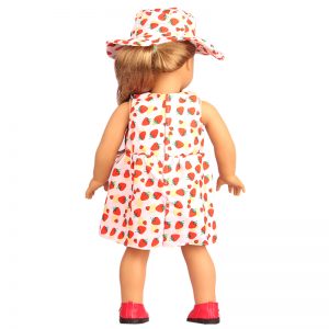 18 inch doll clothes strawberry dress summer doll posing items with hats CL-0255插图5