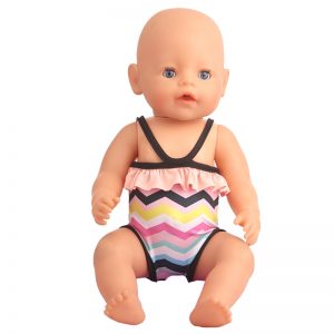 18 inch doll clothes striped swimsuit, wave-like summer vacation swimsuit CL-0258插图3
