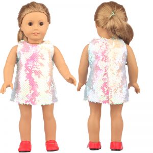 18 inch doll clothes dream colorful star sequined dress wonderful dress CL-0257插图