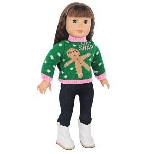 18 inch doll clothes cute doll pattern knitted sweater, stylish and versatile style. CL-0288插图5