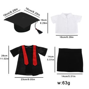 18 inch doll clothes here is a graduation season outfit suitable for 18-inch dolls, including a beautiful graduation gown and cap, allowing your doll to shine at the graduation ceremony. This outfit is exquisitely designed and finely crafted, suitable for various 18-inch dolls to wear. Let your doll also feel the joy and honor of graduation! CL-0276插图1