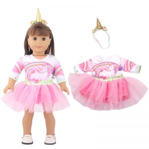 18 inch doll clothes Unicorn magic headband dress, make your doll the most shining elf! CL-0300插图