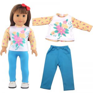 18 inch doll clothes the yellow and blue outfit of fashion trend allows you to easily create a personalized style and show your fashionable charm. CL-0305插图