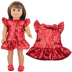 18 inch doll clothes Fairy Dance Skirt: Red Sequin Tulle Dress CL-0320插图
