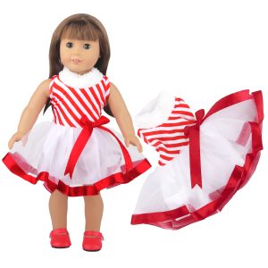 18 inch doll clothes Elegant Bloom, Red Tulle Skirt: A Spring and Summer Essential CL-0335插图