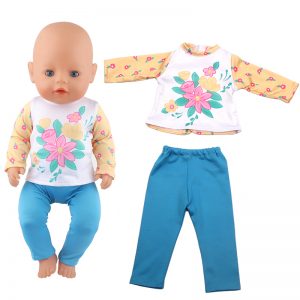 18 inch doll clothes the yellow and blue outfit of fashion trend allows you to easily create a personalized style and show your fashionable charm. CL-0305插图1