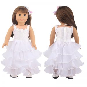 18 inch doll clothes 18-inch doll white evening gown wedding dress Exquisite design, gorgeous skirt, showing elegance and nobility Make you the focus of everyone’s attention CL-0311插图