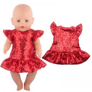 18 inch doll clothes Fairy Dance Skirt: Red Sequin Tulle Dress CL-0320插图1