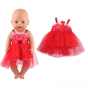 18 inch doll clothes red mesh skirt a dazzling and stylish choice CL-0298插图