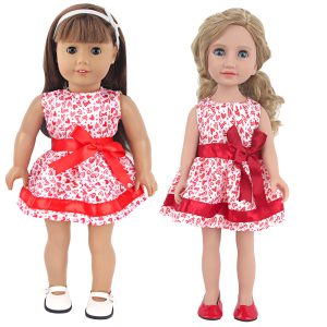 18 inch doll clothes red heart-shaped dress – blooming with passionate beauty CL-0303插图